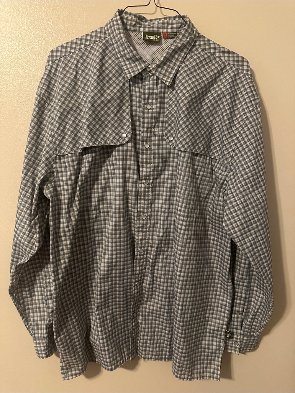 Howler Brothers Men's Blue and White Plaid Button-Down Shirt
